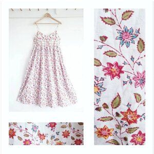 Vintage Super Pretty Anokhi Strappy Indian Cotton Block print Dress ~ US 8 10 12